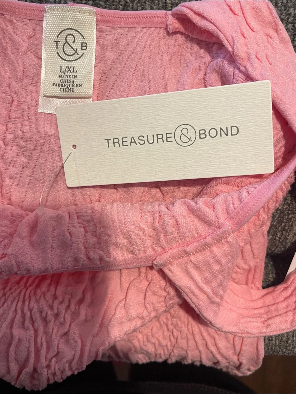 Treasure & Bond Pink Smocked Wide-Strap Tank